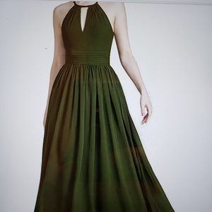 Olive green bridesmaid/prom dress
